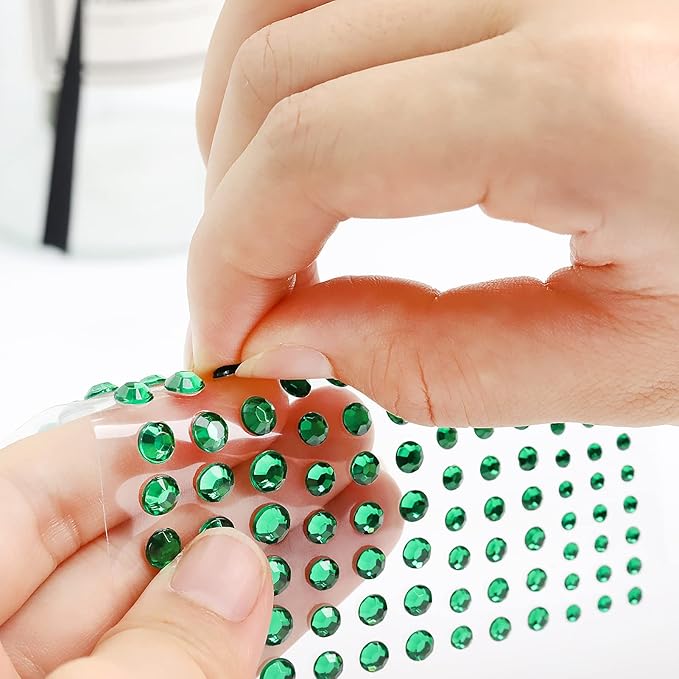 Rhinestone Stickers 2478Pcs Self Adhesive Facial Gem Stickers,4 Sizes 15 Colors for DIY Decorative Crafts, Nails, Makeup Festival, Holiday Cards