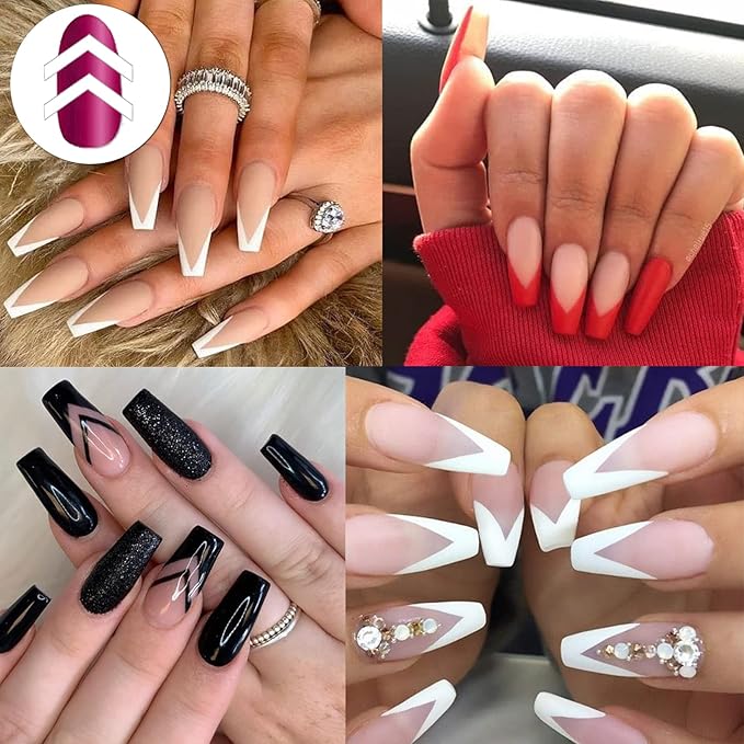 TailaiMei 1752 Pieces 3 Designs French Manicure Nail Art Stickers, Self-Adhesive Nail Tips Guides for DIY Decoration Stencil Tools (36 Sheets)