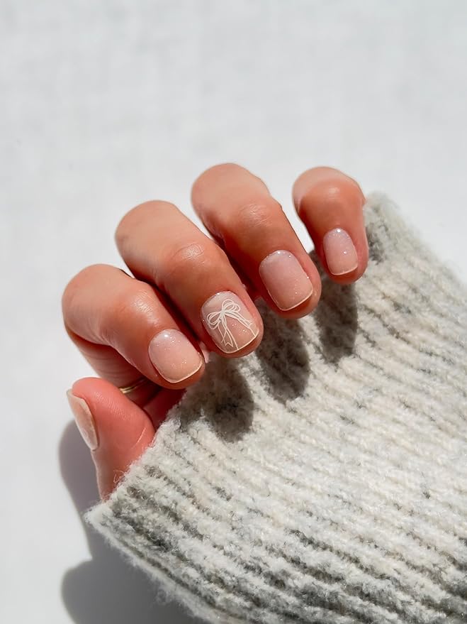 Semi Cured Gel Nail Strips (Silver Belle)
