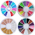 3D Nail Art Rhinestones Nail Metal Caviar Beads Sparkle Charms Pearls Fashion Nail Art Decorations 4 Wheels