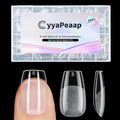 Short Coffin Nail Tips - 12 Sizes 240Pcs Pre-Etched Soft Gel Full Cover Soft Tips Half Matte False Nails Clear Acrylic Press on Fake Nails Gelly Extension DIY Manicure Gifts