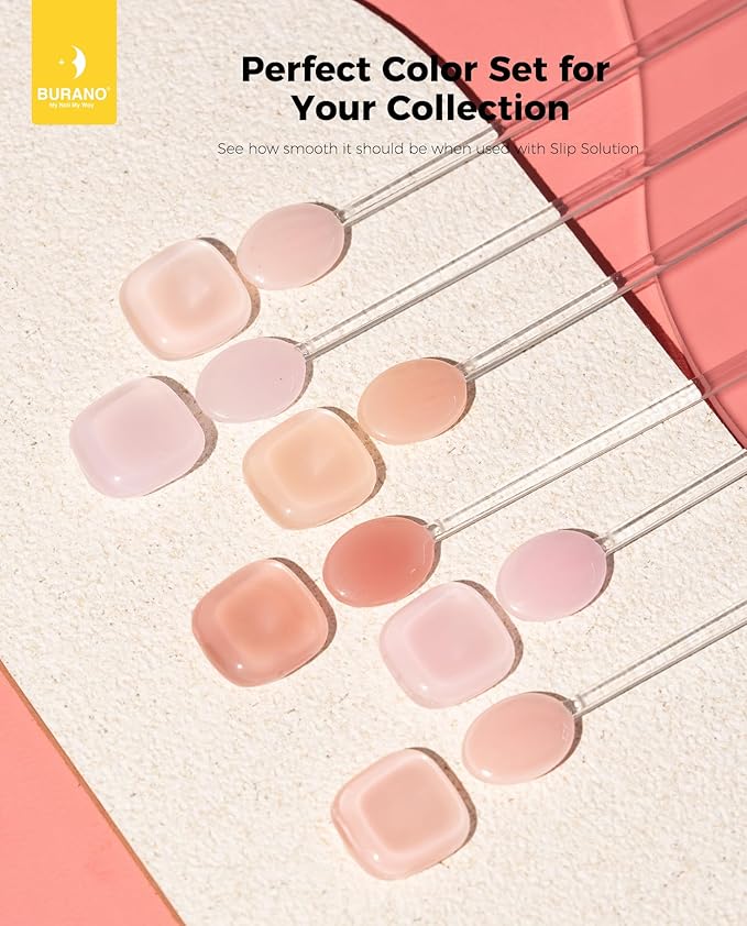 BURANO Poly Extension Gel Nail Kit, 6 Colors Nail Poly Nails Builder Gel Set for Beginner & Professional Using, DIY Starter Kit Nail Art Gift (Nude pink)