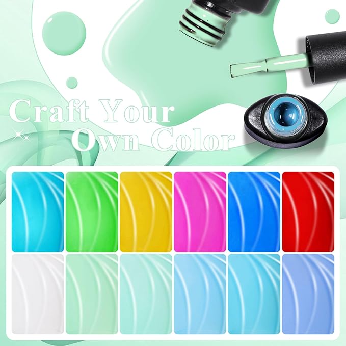 MTSSII 18pcs Jelly Gel Nail Polish Set Gel Polish 18PCS Jelly Nail Polish Kit Translucent Nude Pink Purple Blue Iridescent Colors UV LED Soak Off Home DIY Nail Art Salon Set