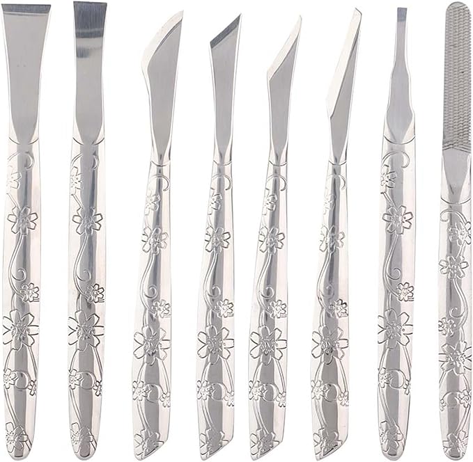 8Pcs Ingrown Toenail Removal Kit, Stainless Steel Pedicure Kit, Pedicure Knife Dead Skin Removal, Ingrown Toenail Treatment Tool Set with A PU Leather Box