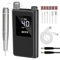 BETE Professional Nail Drill, 40000 RPM Cordless Electric Nail File Kit with 6 Bits, Rechargeable Efile for Acrylic Gel Nails Polishing, Manicure Tools for Salon Home Use, Black