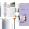 31 Pcs Nail Art Tools Set - Professional Nail Brushes Kit for Acrylic Gel Nails, Manicure Painting Dotting Detailing Tools, Nail Design for Home Salon Supply-Gray