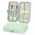 Manicure Set,Stainless Steel Nail Care Set，Professional 7 in 1 Ingrown Toenail Clipper Grooming Tool,Thanksgiving Christmas Men and Women 's Gifts, Travel Nail Care Grooming Kit .(green)