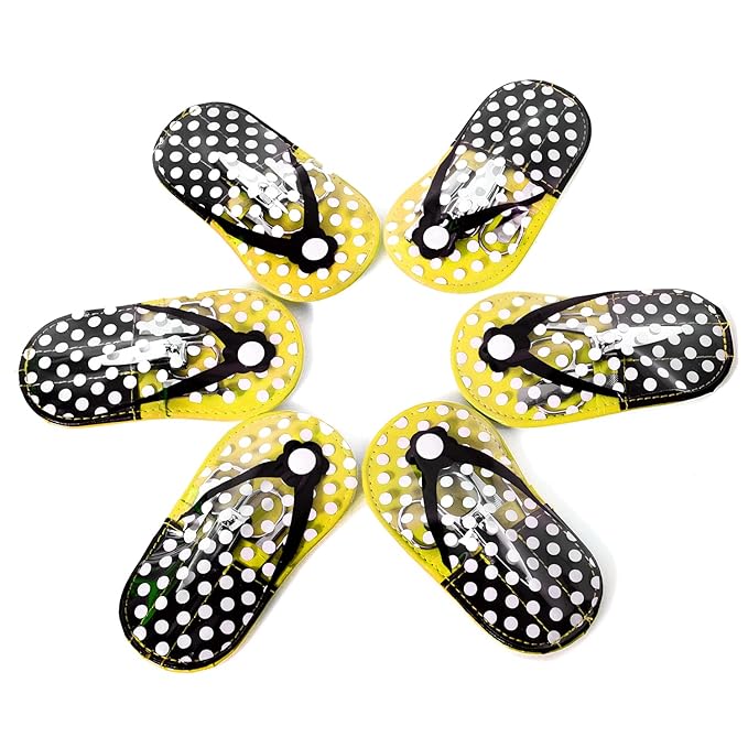 Polka Dot Flip Flop Manicure Sets Manicure Kit Shape Personal Care pack of 6 Yellow