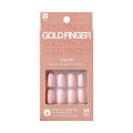 GoldFinger False Nails Kit, Ready to Wear Natural Pink Fake Nails, Manicure Stick and Glue Included, Medium Squavol Shape, Long-Lasting Hottest Trend Glue on Nails, Convenient & Easy to Apply