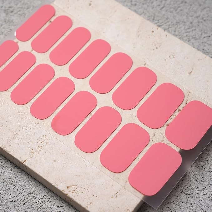 Nail Polish Strips, 32PCS Salon Quality Wraps, Long Lasting Gel Nail Stickers for Women Easy Apply& Remove (Cyber Pink)