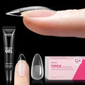Beetles Tipex Instant Apex Nail Tips, Almond Medium, 16 Sizes (00-14), 224PCS with 20g Tipex Solid Nail Glue, Thick Strong Tips with Built-In Apex for DIY Extensions