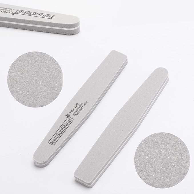 35 Count 100/180 Grit Nail Files and Buffers for Acrylic Nails, Washable Nail Buffer Double Sided Emery Boards Manicure Tools for Nail Tech