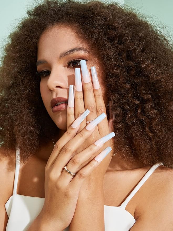 504PCS 3XL Clear Nail Tips for Acrylic Nails Professional, XXXL Extra Long Tapered Square Full Cover Nail Tips, 12 Sizes Ballerina Straight Artificial Press on Fake Nail Tips for Nail Salons Home DIY