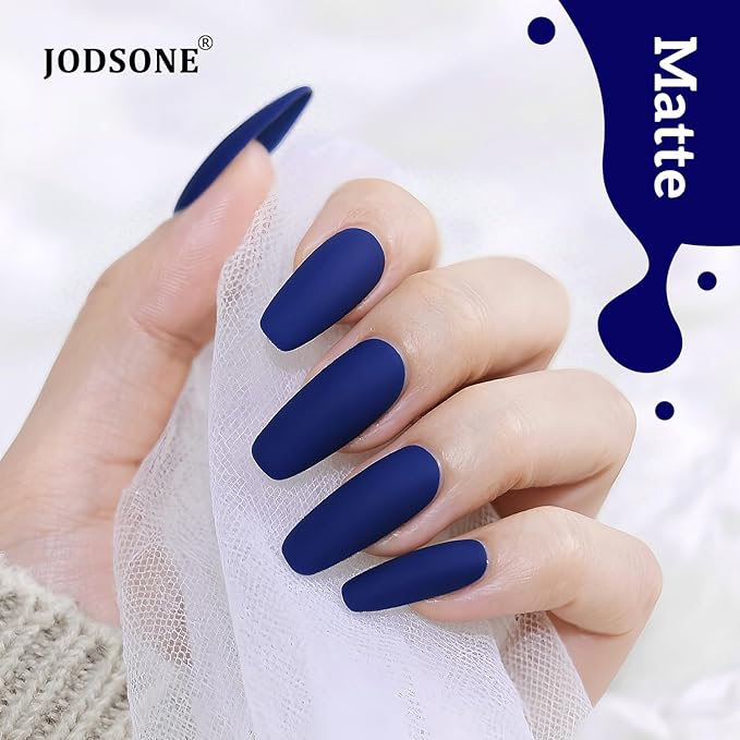 JODSONE 16.5ml Dark Blue Gel Nail Polish Bright Dark Blue Gel Polish Nail Manicure Salon DIY at Home High Gloss Soak Off U V