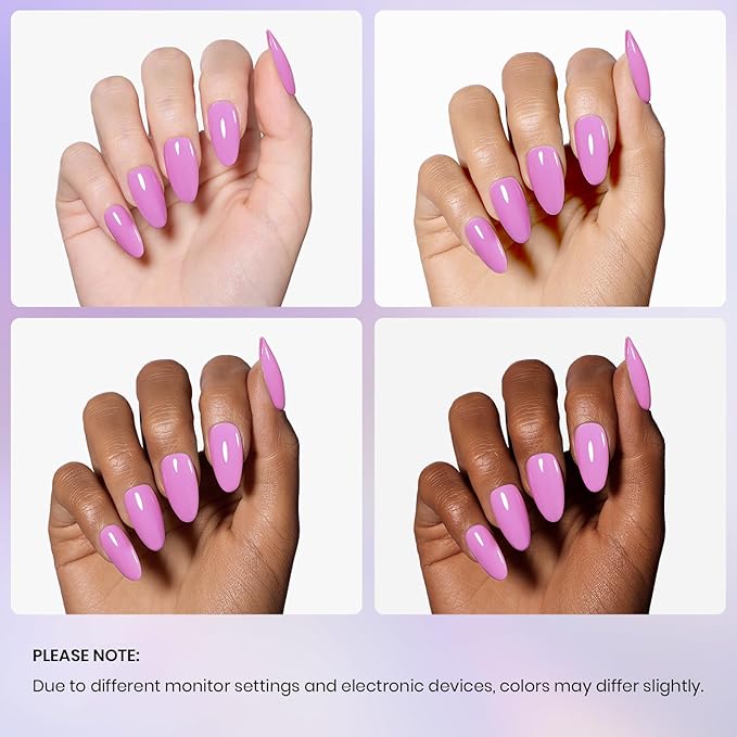 Beetles Purple Gel Nail Polish - 1 Pcs 15ml Pale Soft Purple Gel Polish Spring Colors All Season Soak Off DIY Manicure Salon Uv Fuchsia Shades Nail Art Design Gift for Women Girl