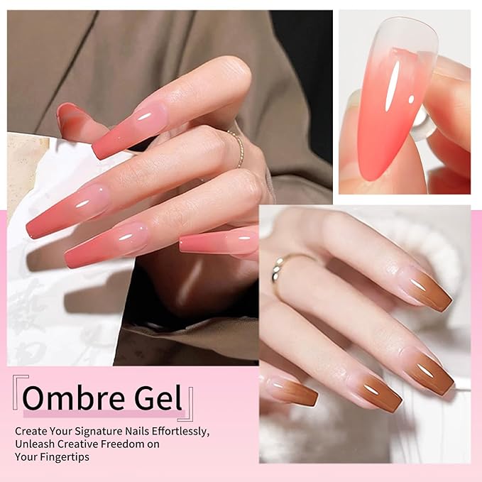 Finger Secret 8 Colors Ombre Gel Pat Nail Polish Set,Ombre Pigment for Nails, Pat Painting Gradient Blooming Gel with 50Pcs Nail Sponges for 17D Gels Nail Art can be Painted in Salon or Home Use