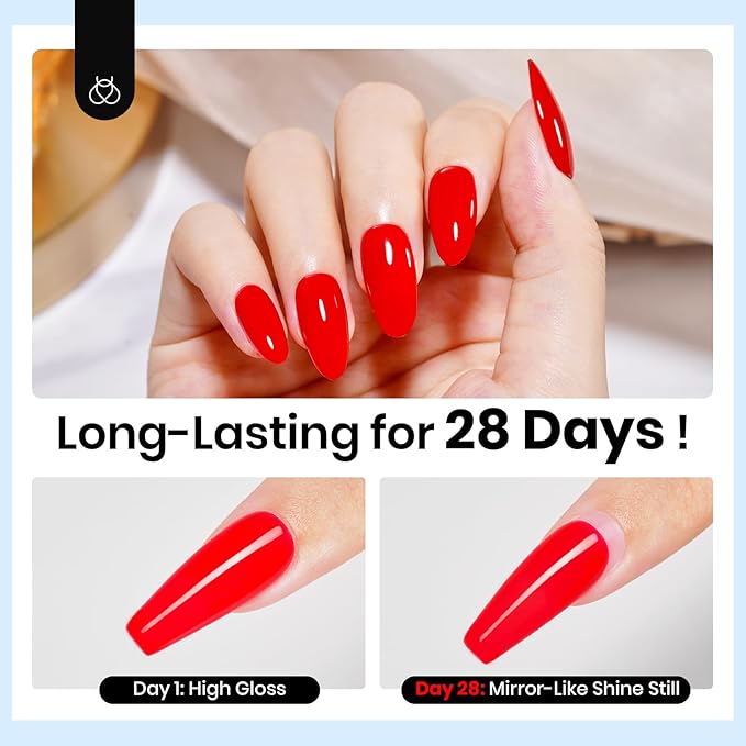 Beetles HEMA Free Gel Top Coat, 15ml No Wipe Top Coat Gel Nail Polish Clear Color Glossy Shine Nail Protection Long Lasting Soak Off Nail Lamp