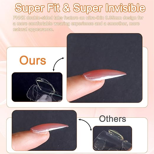 300 Pcs (10 Sheets) Nail Adhesive Tabs, Ultra Thin Double-Sided Nail Sticky Tabs for Press on, 15 Sizes Jelly Nail Glue Stickers Waterproof Press on Nail Sticky Tabs for Manicure Nail Accessories