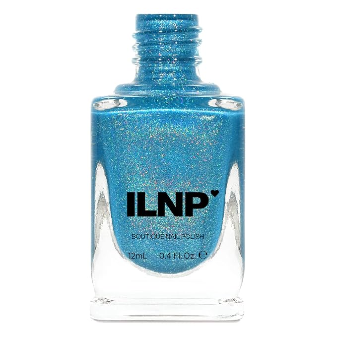ILNP Float On - Vivid Aquamarine Blue Holographic Nail Polish