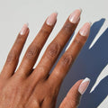 Glamnetic Press On Nails - Pearl Glaze | Medium Coffin White French Tip Fake Nails, Salon Quality French Manicure | 15 Sizes - 30 Nail Kit with Glue