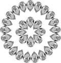 MECCANIXITY 48 Pcs 3D Teardrop Rhinestones Diamond Nail Charm Crystal Pointback K9 Glass Rhinestones Crystal Gems for Jewelry Making, Craft, 8x12mm, Gray