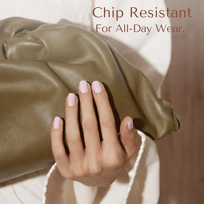 Ami Amour- Gel Nail Strips Cured Polish Color That Pops (Last 14+ Days) | Semi Cured Nail Sticker Wraps For Quick Easy Application (Blushing Bunny)