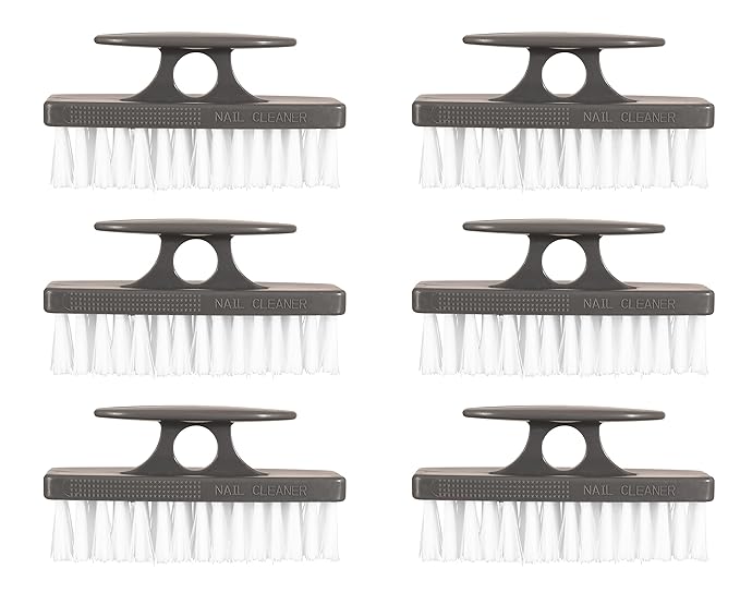 Superio Nail Brush for Cleaning Fingernails, Toe & Foot - All-Purpose Stiff Scrub Brush for Home, Kitchen, Work - Black