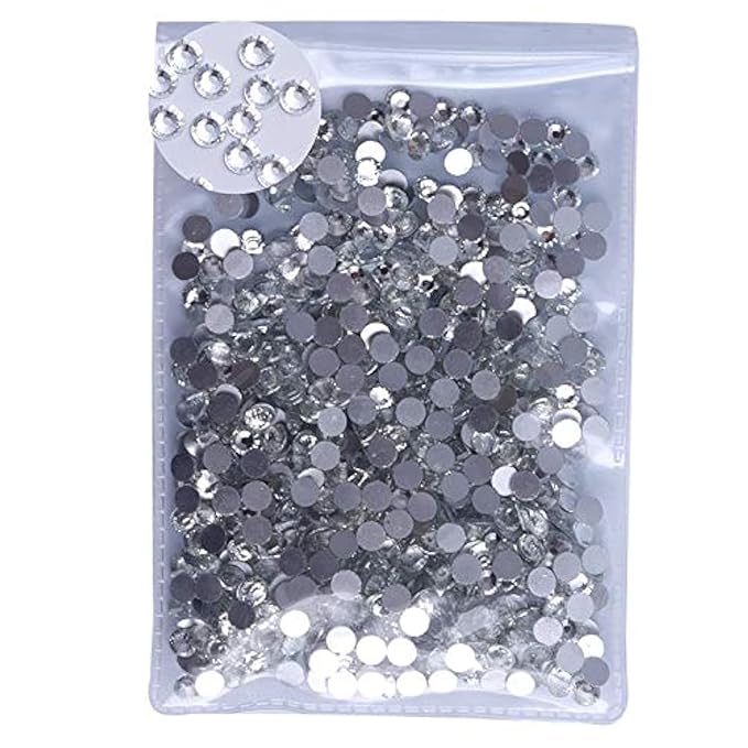 PrettyG 2880pcs SS4 Nail Crystals AB Nail Art Sparkly Round Flatback Rhinestones, Non-Self-Adhesive W-S4