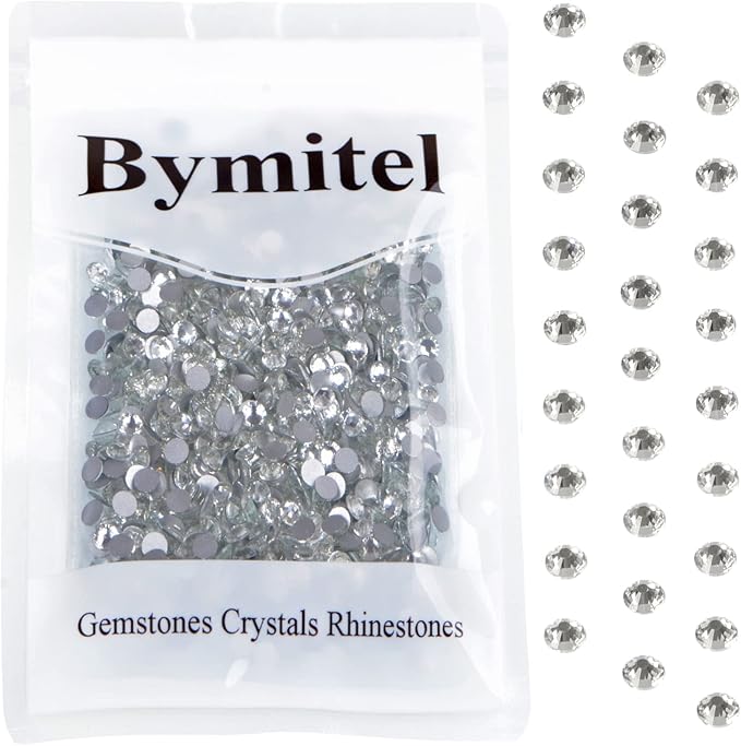 1440PCS Art Nail Rhinestones Non Hotfix Glue Fix Round Crystals Glass Flatback for DIY Jewelry Making with one Picking Pen (ss20 1440pcs, Clear Crystal)