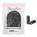 MelodySusie 120 Pcs Nail Drill Bits Small Sanding Bands for 3.1mm Mandrel Bit, 120 Medium Grit Nail File for Acrylic Nails Gel Manicures and Pedicure, Black (Only Sanding Bands)