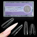 VOCOSTE 240pcs Sandwich Dual Nail Forms, Almond Round Nail Art Tools for Quick Nail Extension, 15 Sizes Plastic Reusable Form, Long Nails DIY Salon & Bride Party Manicure Kits