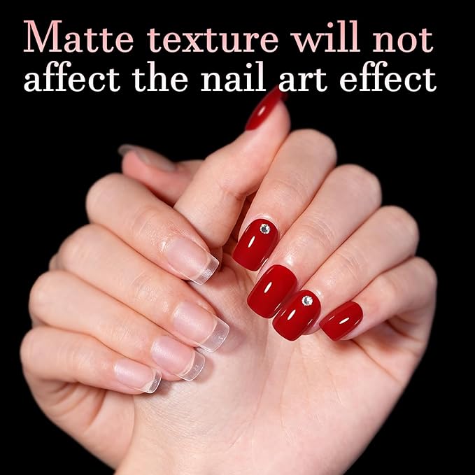 AILLSA Extra Short Square Nail Tips Gel Nails Tips Acrylic Press On Squoval Nail Tip 240 PCS False Full Cover Matte Nails Tip Kit 15 Sizes with Storage Box for Valentine's Day