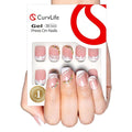 Curvlife Soft Gel Press on Nails Fake Nails with Golden French Design Full Cover False Nails for Women Reusable Nail Kit with Nail Glue Adhesive Tabs Nail File
