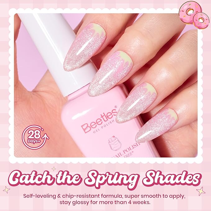 Beetles Pastel Gel Polish Set - Taste of Spring Colleciton, 6 Easter Colors 15ML Pastel Blue Pink Yellow Purple Color Polish Set Trendy Colors Uv LED Lamp Salon DIY at Home Nails Gifts for Women