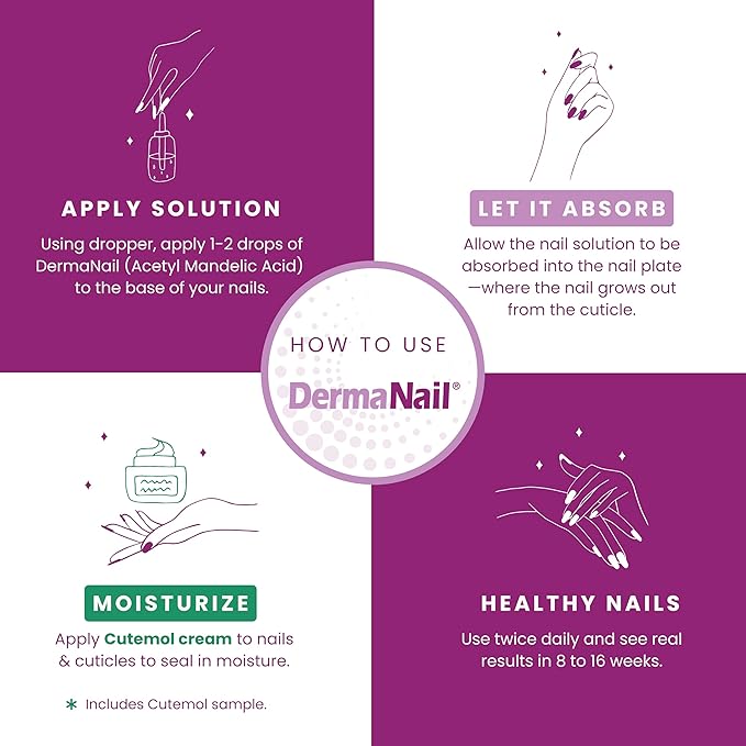 Nail Strengthener & Cuticle Cream Set - Fingernail Care Kit with Liquid Nail Strengthener & Cutemol Cream (11.5g Sample) Healthy Growth - Repair for Brittle, Damaged, Thin, & Peeling Nails