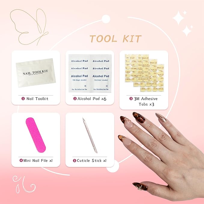 Handmade Press on Nails Long Square Shaped Fake Nails with 3D Rhinestones Flower Design, Almond Handmade Reusable Fake Nails, White French Tip Full Cover Acrylic Nails for Women (05, Long)