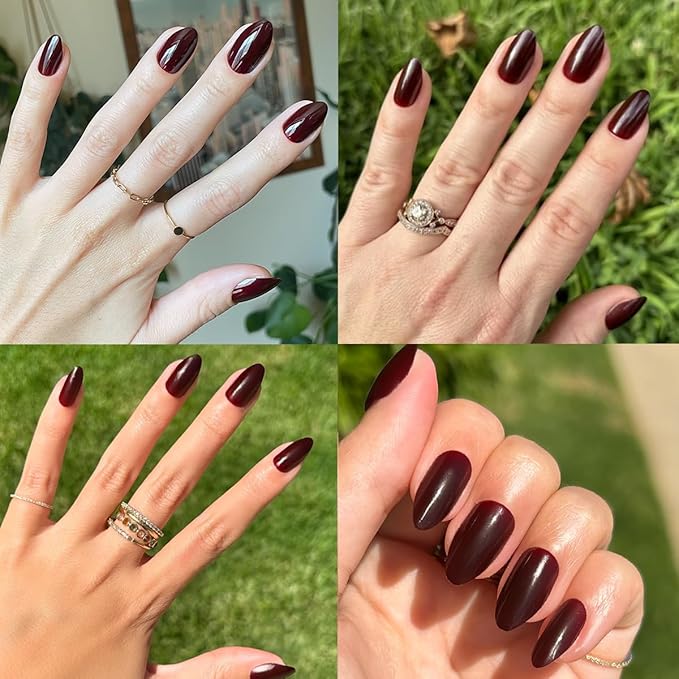 Olive & June Instant Mani Press-On Nails (Glue) | 42 Fake Nails, 21 Sizes | Non-Toxic, Long-Lasting Recycled Materials Realistic Look | Salon-Quality at Home | Medium, Almond | Obsessed