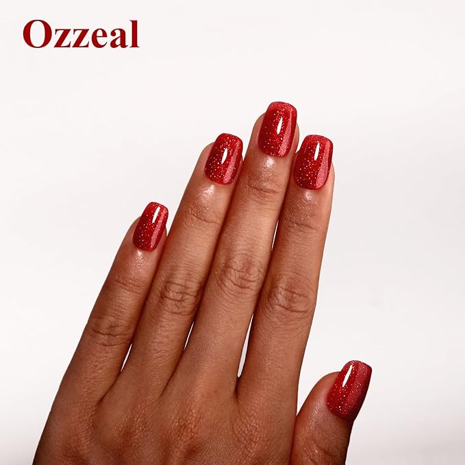 Christmas Red Glitter Gel Nail Polish, Sparkle Shimmer, 0.5 Fl Oz (Pack of 1), Long Lasting, Salon Quality, Non-Toxic