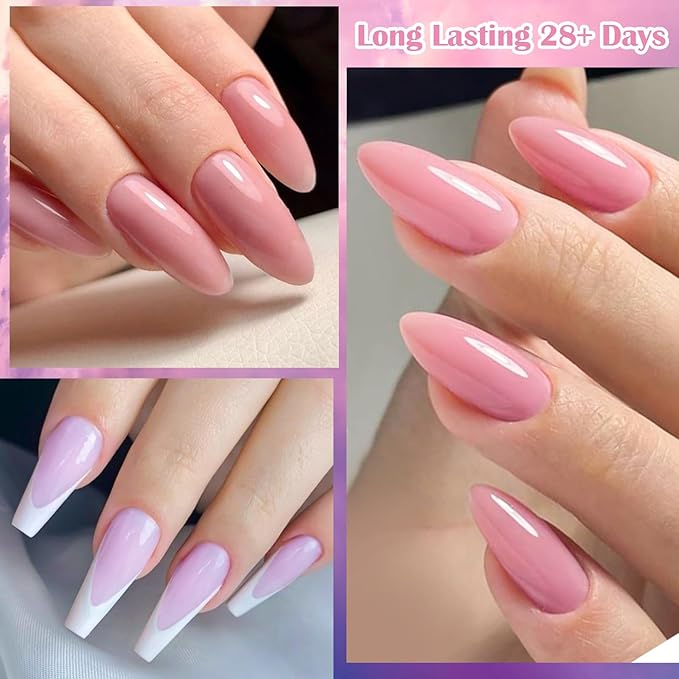 MTSSII Rubber Base Gel Set, Soak Off U V LED Hema Free Clear Sheer Nude Pink Neutral Gel Nail Polish Blue Green Strengthen/Apex Building/Enhance/Reinforced Builder Gel 12 PCS