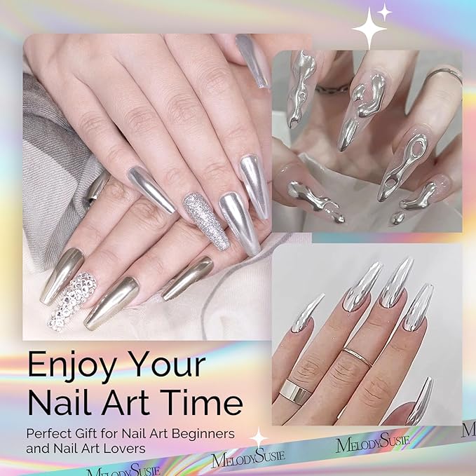 MelodySusie 4-Piece Acrylic Nail Brush Set - Sizes 8/12/14/16 for Acrylic Application, Powder Extension & 3D Nail Carving