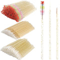 300 PCS Eyelash Extension Supplies Kit, Disposable Micro Swab,Crystal Eyebrow Spoolie Lash Brush, Lip Gloss Brush, Mascara Wand Applicator(colorful+gold)