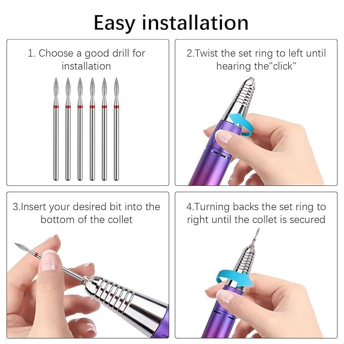 Cuticle Drill Bit,Nail Drill Bits Flame Cuticle Clean Drill Bit for 3/32''Electric Nail File Machine Cuticle Bit Nail Prep Tool (Red, Flame)