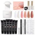 GAOY Poly Gel Nail Kit with U V Light, 6 Pcs Builder Gel Extension Kit for Beginners with Everything Nail Art DIY at Home