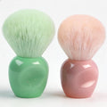 2Pcs Nail Dust Brush Set - Transparent Hollow Base for Enhanced Grip, Professional Salon Manicure Supplies, Soft Kabuki Cleaner for Acrylic Nails & Dust Removal