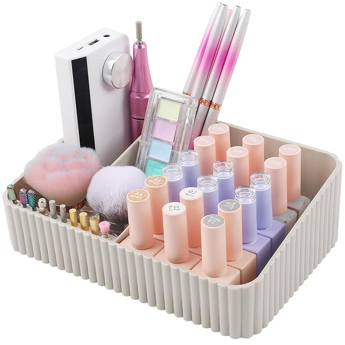Nail Drill Machine & Bits Storage Box, 10 Holes Transparent Acrylic Drill Bit Holder, Plastic Nail Drill Tool Displayer Holder Case for Nails, Nail Drill Grinding Bit Organizer(Grey)