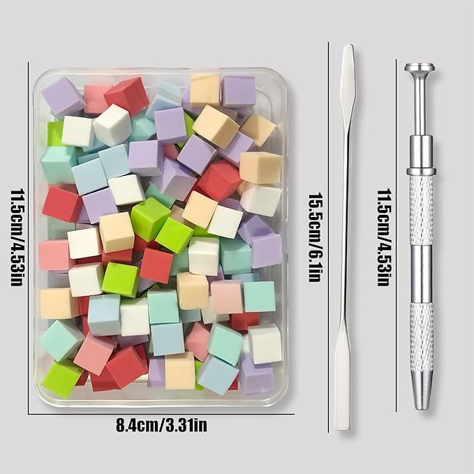 100pcs Nail Sponges for Ombre,Ombre Nail Brush With Grabbing Pen and Stainless Steel Mixing Stick,Soft Nail Art Sponges,Nail Design Tools for Professional and Beginner Manicure Salon (Mix Color)