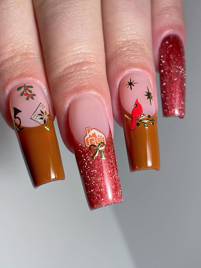 Deco Beauty Deco The Halls- Super Thin & Easy-to-Apply Nail Art with the Cutest Designs - Durable & Long-Lasting Nail Art Stickers and Decals for Women, for DIY At-Home Manicures & Salon-Quality Nails