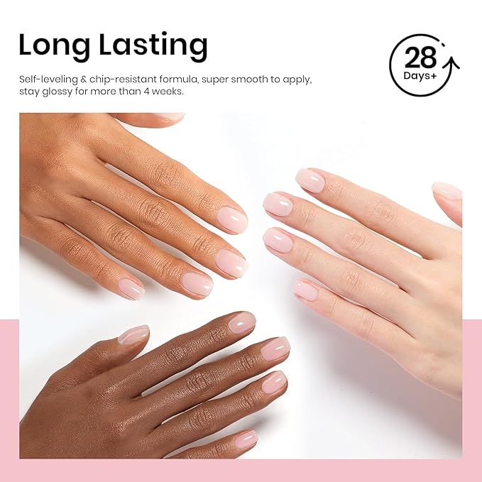 Beetles Neutral Gel Nail Polish 15ml Jelly Nude Pink Gel Polish Set Sheer Pink Soak Off UV LED Translucent Effect French Nail Art Spring Summer Manicure Gift for Women
