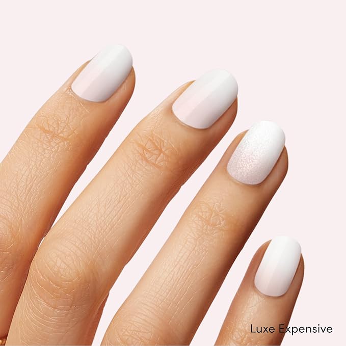 Dashing Diva Glaze Nail Strip Duo - Cloud Nine Collection - Luxe Expensive & In The Buff - Long Lasting, Chip Resistant, Semi-Cured Gel Nail Strips - Contains 2 Colors