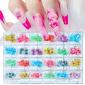 144pcs Trendy Acrylic Flowers Nail Decoration Accessories with 3D Nail Art Rhinestones Pearl Nail Charms Nail Flower Petal Design Nail Art Stud for Women DIY Manicures Jewelry Salon Nail Supplies